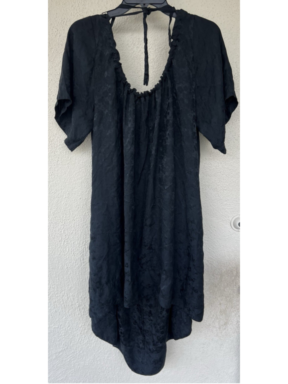 Malia Mills Limited Edition Black Floral Jacquard Open Back Silk Midi Dress 8